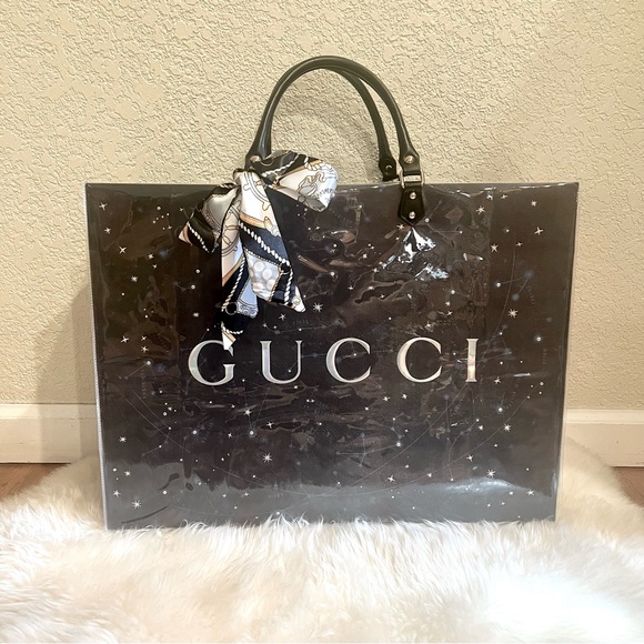 Gucci Handbags - Gucci Tote Large Limited Edition Shopping Bag Tote with PVC/TPU Cover Rare